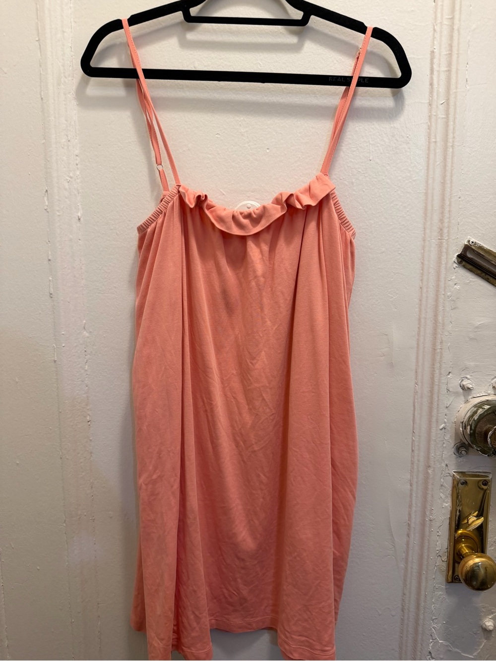 LAKE Pima Ruffle Nightgown in Coral - Picture 2 of 6